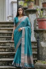 Mytreyi (Tissue silk cotton saree) - Rama green