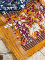 Kalamkari Printed Semi Dola Silk Saree - SY004 - Image 3