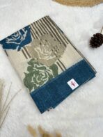 Whispers of earth (Jute Tussar saree) - Cerulean