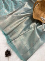 Kanmani (Saree) - Cyan blue - Image 4