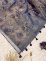 Whispers of spring (saree) - Indigo