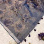 Whispers of spring (saree) - Indigo