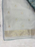 Charukesi (saree) - Aqua blue - Image 5