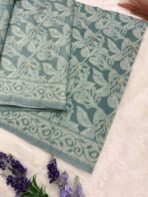 Charukesi (saree) - Aqua blue - Image 4