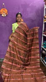 Pochampalli on Cotton - Rustic brown