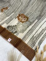 Whispers of earth (Jute Tussar saree) - Mustard - Image 3
