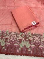 The Flamingo Party (saree) - Peach - Image 2
