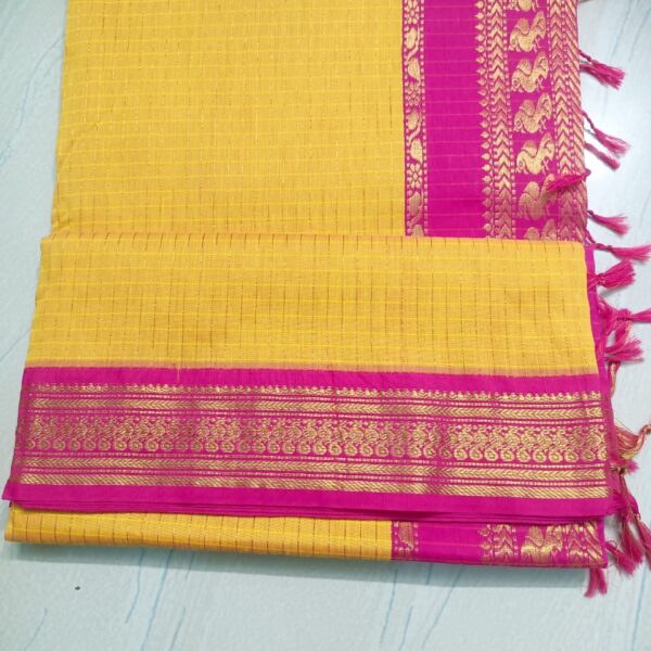 Kayal with checks in Yellow and Pink