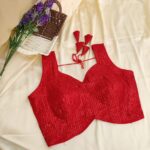 Zaara sequinned blouse in Red