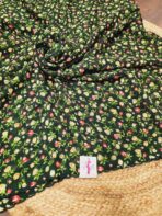Florals on Georgette - Bottle green
