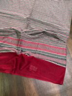 Maroon and black organic Bengal cotton saree - Image 3