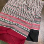 Maroon and black organic Bengal cotton saree