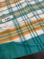 Teal breeze organic Bengal cotton saree - Image 3