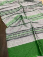 Grey green organic Bengal cotton saree