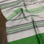 Grey green organic Bengal cotton saree