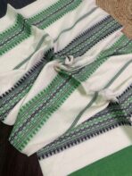 Grey green organic Bengal cotton saree - Image 2