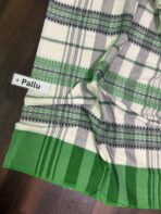 Grey green organic Bengal cotton saree - Image 3