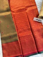 The Radiant Tapestry in Bottle green & Red with Meena motifs - Image 3