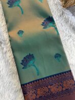 The Radiant Tapestry in Pine & Navy with floral motifs - Image 2