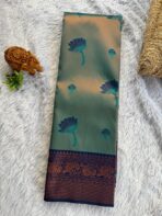 The Radiant Tapestry in Pine & Navy with floral motifs