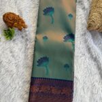 The Radiant Tapestry in Pine & Navy with floral motifs