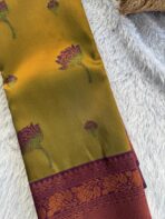 The Radiant Tapestry in Sheen green & Magenta with floral motifs - Image 2