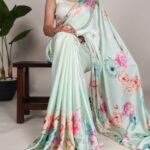 Sarah (saree) - Pistachio green