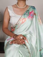 Sarah (saree) - Pistachio green - Image 3