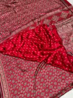 Ajrakh Modal silk - Crimson red - Image 3