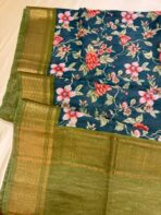 Florals printed Tussar cotton silk