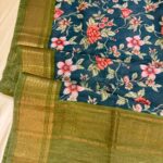 Florals printed Tussar cotton silk