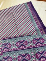 Ikkat printed Tussar cotton silk - Purple - Image 2