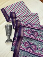 Ikkat printed Tussar cotton silk - Purple