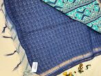 Ikkat printed Tussar cotton silk - Blue - Image 4