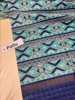 Ikkat printed Tussar cotton silk - Blue - Image 3