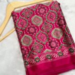 Ajrakh Modal silk - Hot pink