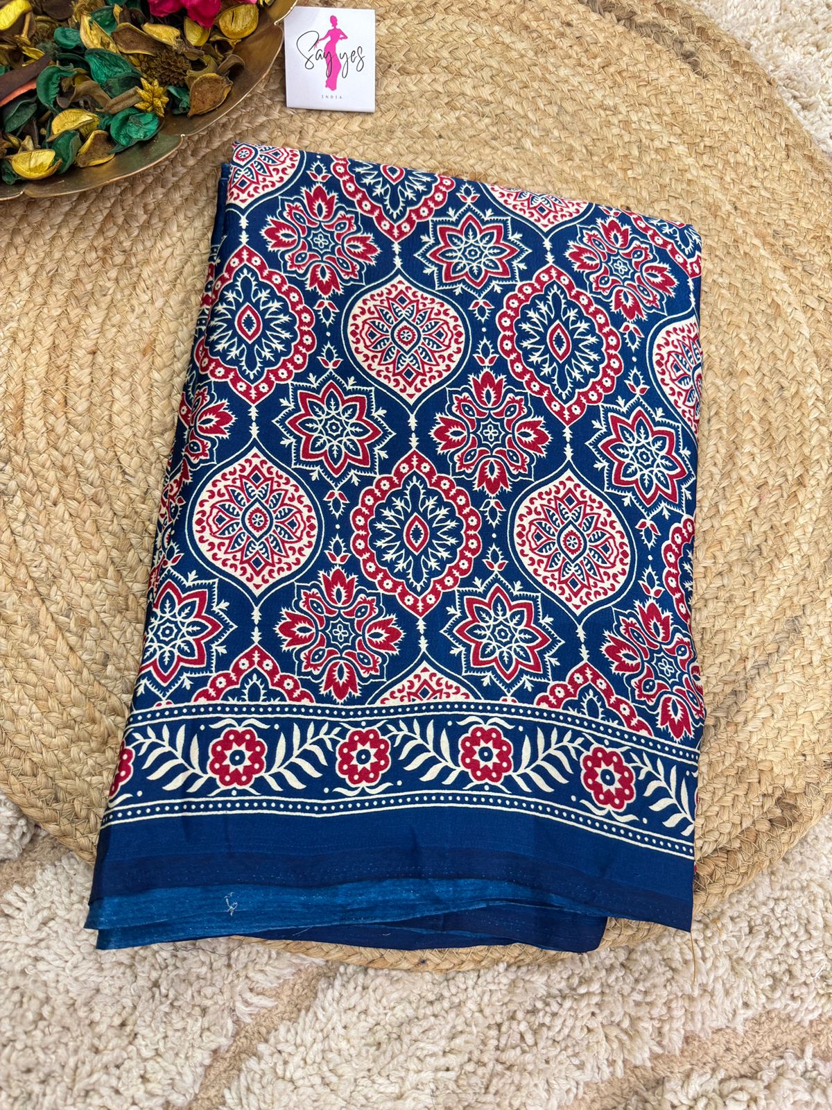 IMG-20241203-WA0031-1.jpg Ajrakh Modal silk - Dark teal - Image 1