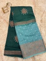 Pure georgette bhandej Handloom saree - Image 2