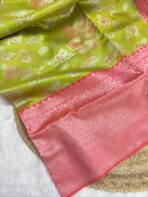 Pushpa (Saree) - Green and Peach - Image 2