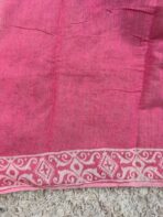 Block printed mul cotton(saree) - Moss green - Image 2