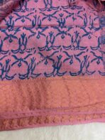Block printed Tussar (saree) - Shade of pink - Image 3