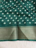 Florals printed semi dola silk - Deep magenta - Image 3