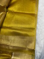 Kancheevaram Soft tissue silk - Canary yellow - Image 4