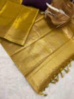 Kancheevaram Soft tissue silk - Canary yellow - Image 3