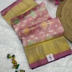 Pochampalli Soft silk - Ivory pink