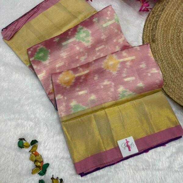 Pochampalli Soft silk - Ivory pink
