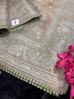 Noorjah (saree) in Sage green - Image 3