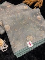 Noorjah (saree) in Ice blue - Image 4