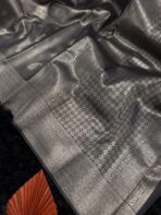 Noorangi (saree)- Elephant grey - Image 2