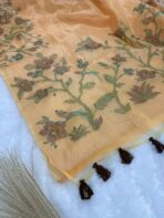 Muga silk cotton (saree) - Ivory - Image 3